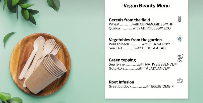 Vegan beauty menu