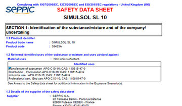 SDS - SIMULSOL SL 10