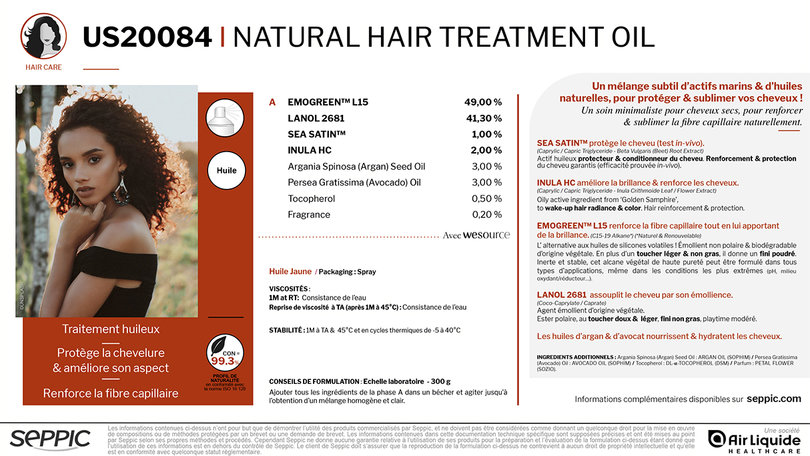US20084 - Natural hair treatment oil