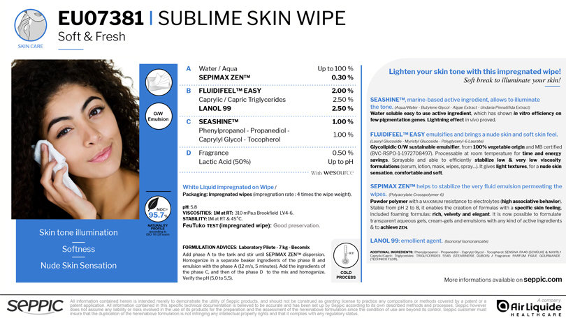 EU07381 - Sublime skin wipe