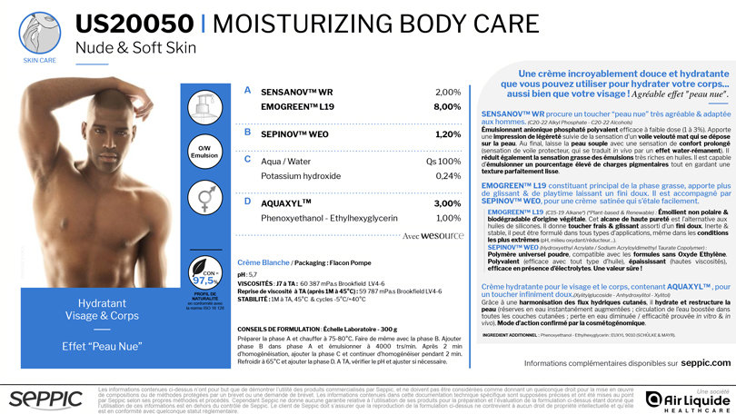 US20050 - Moisturizing body care nude and soft skin