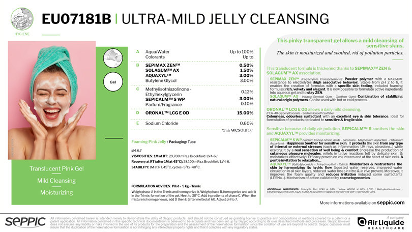 EU07181B - Ultra-mild cleansing jelly