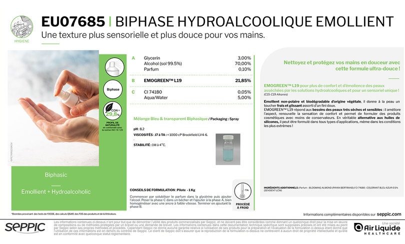 EU07685 - Biphasique Hydroalcoolique Emollient - FR