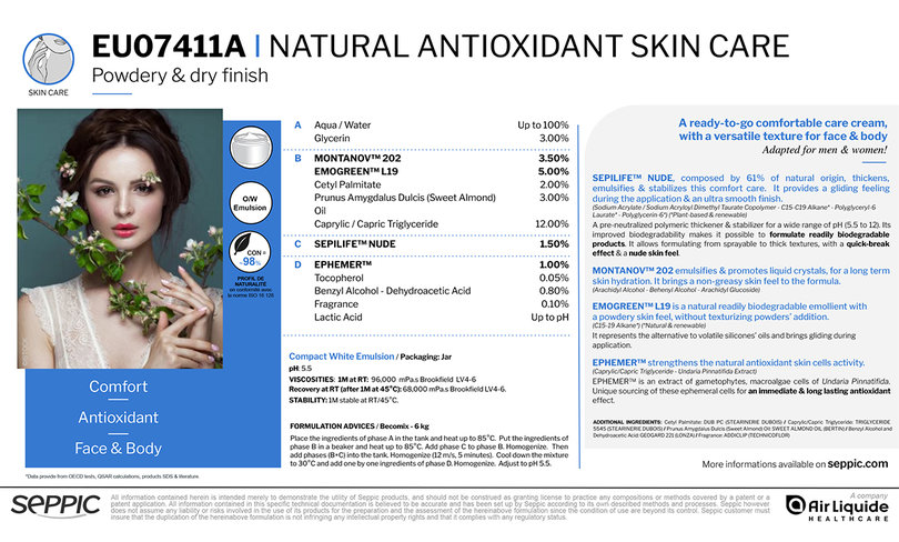 EU07411A Natural antioxydant skin care GB
