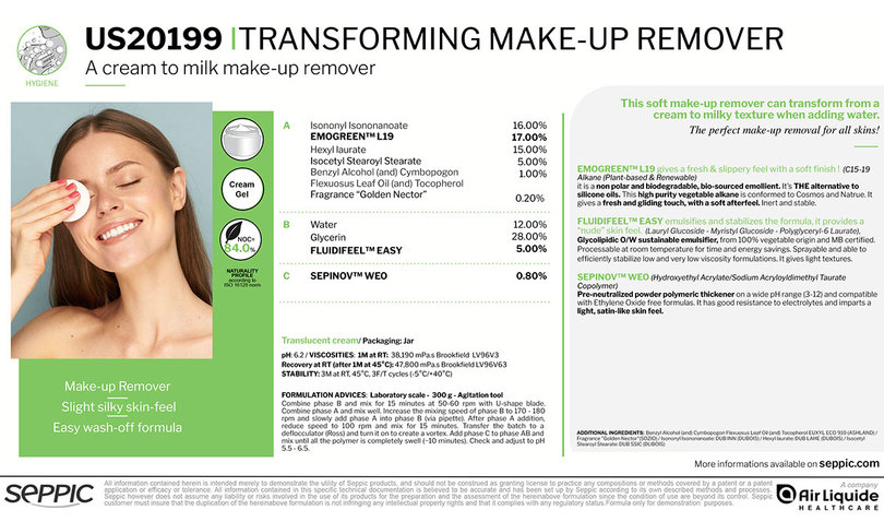 US20199 - Transforming make up remover