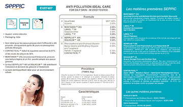 EU07407 - Anti pollution ideal care for oily skin - in vivo tested