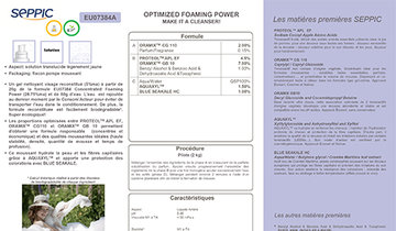 EU07384A - Optimized foaming power make it a cleanser!