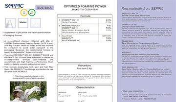 EU07384A - Optimized foaming power make it a cleanser!