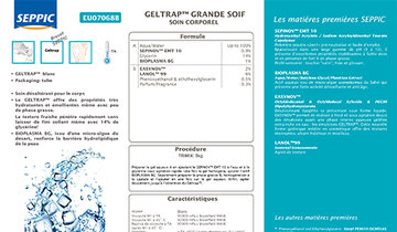 EU07068B - GELTRAP™ Grande soif soin corporel