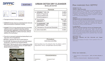 EU07340 - Urban detox dry cleanser micellar water