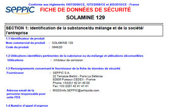 SDS - SOLAMINE 129