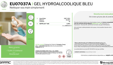 EU07037A Blue hydroalcoholic gel