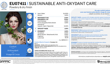 EU07411 - Sustainable anti-oxidant skin care powdery and dry finish