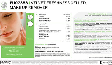 EU07358 - Velvet freshness Gelled Make up remover