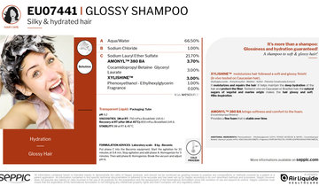 EU07441 glossy shampoo silky and hydrated hair